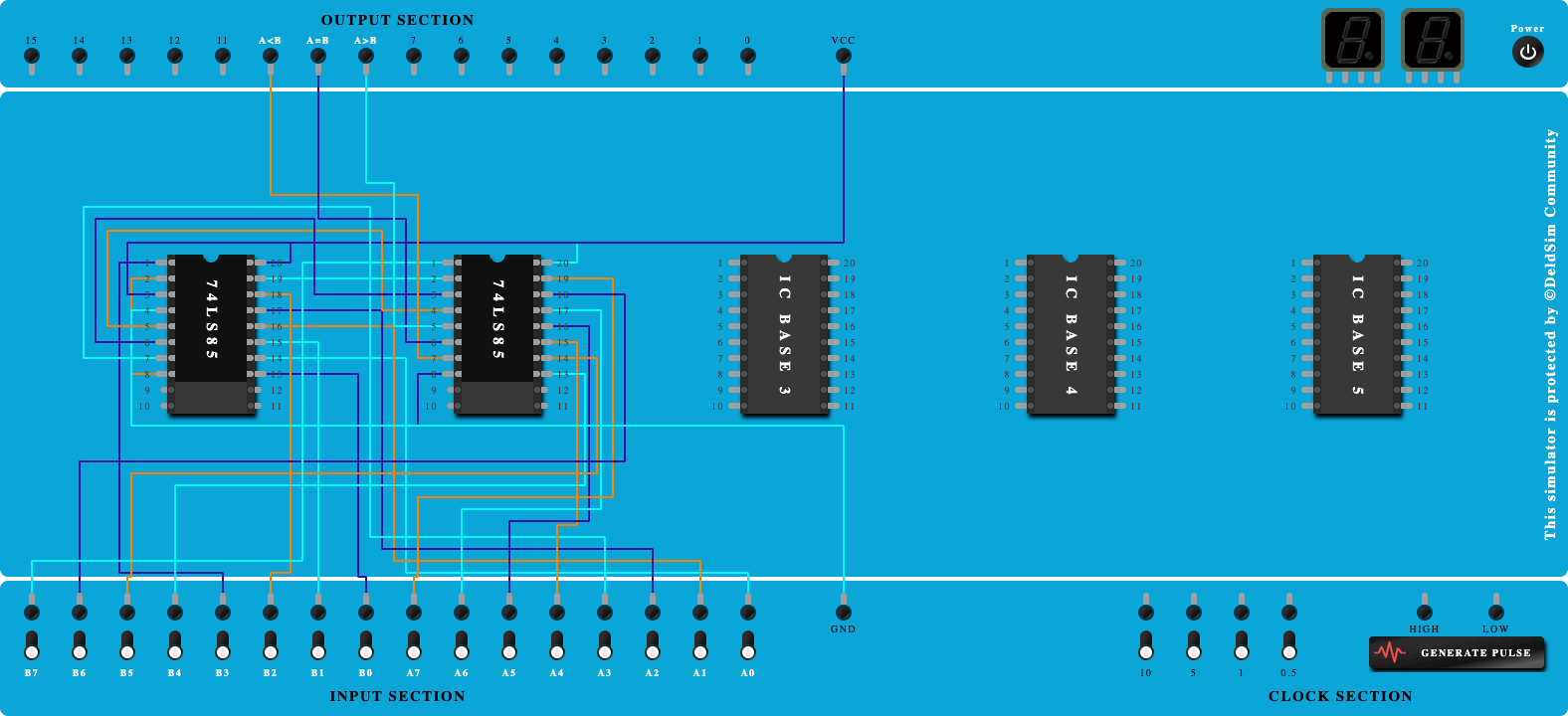 8 Bit Comparator Using 74LS85