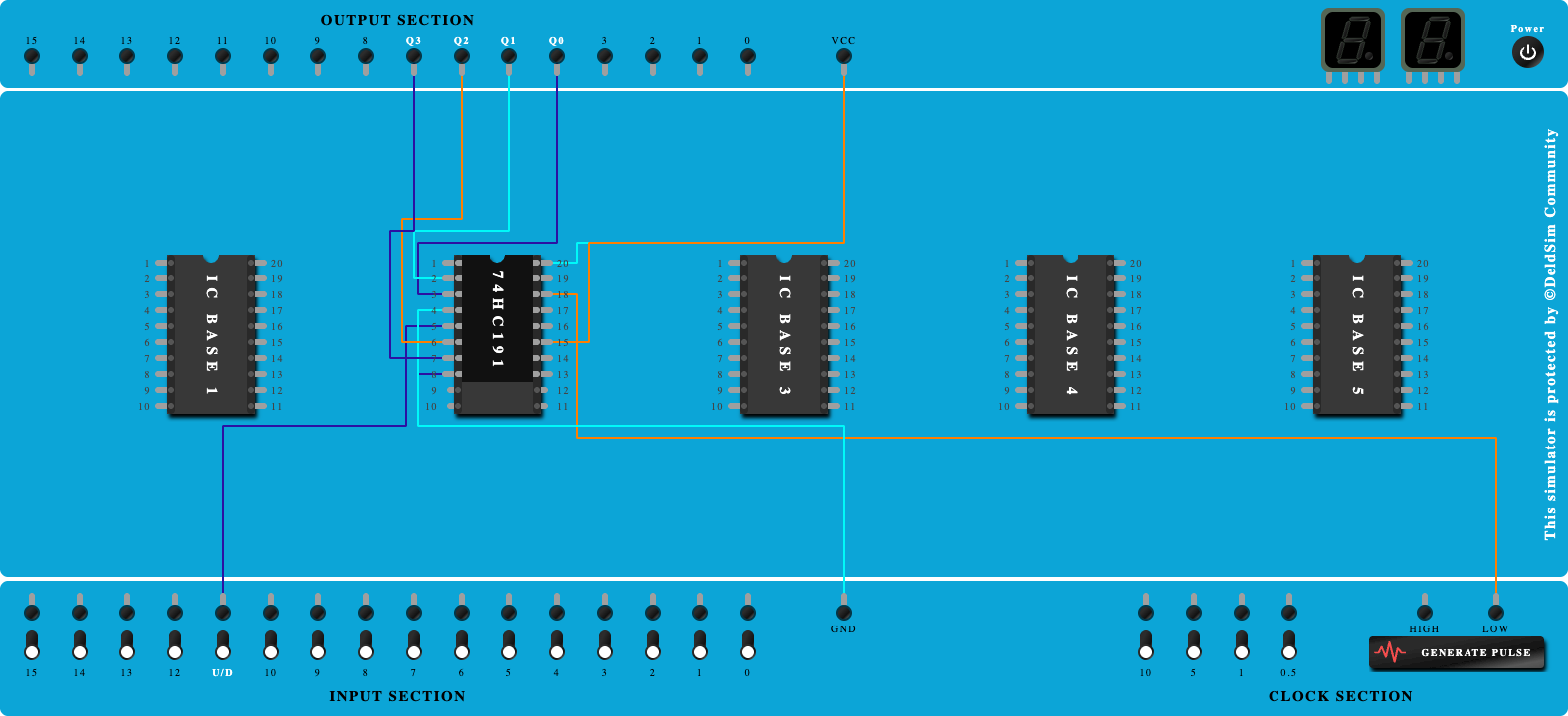4 bit Up/Down Counter using 74HC191