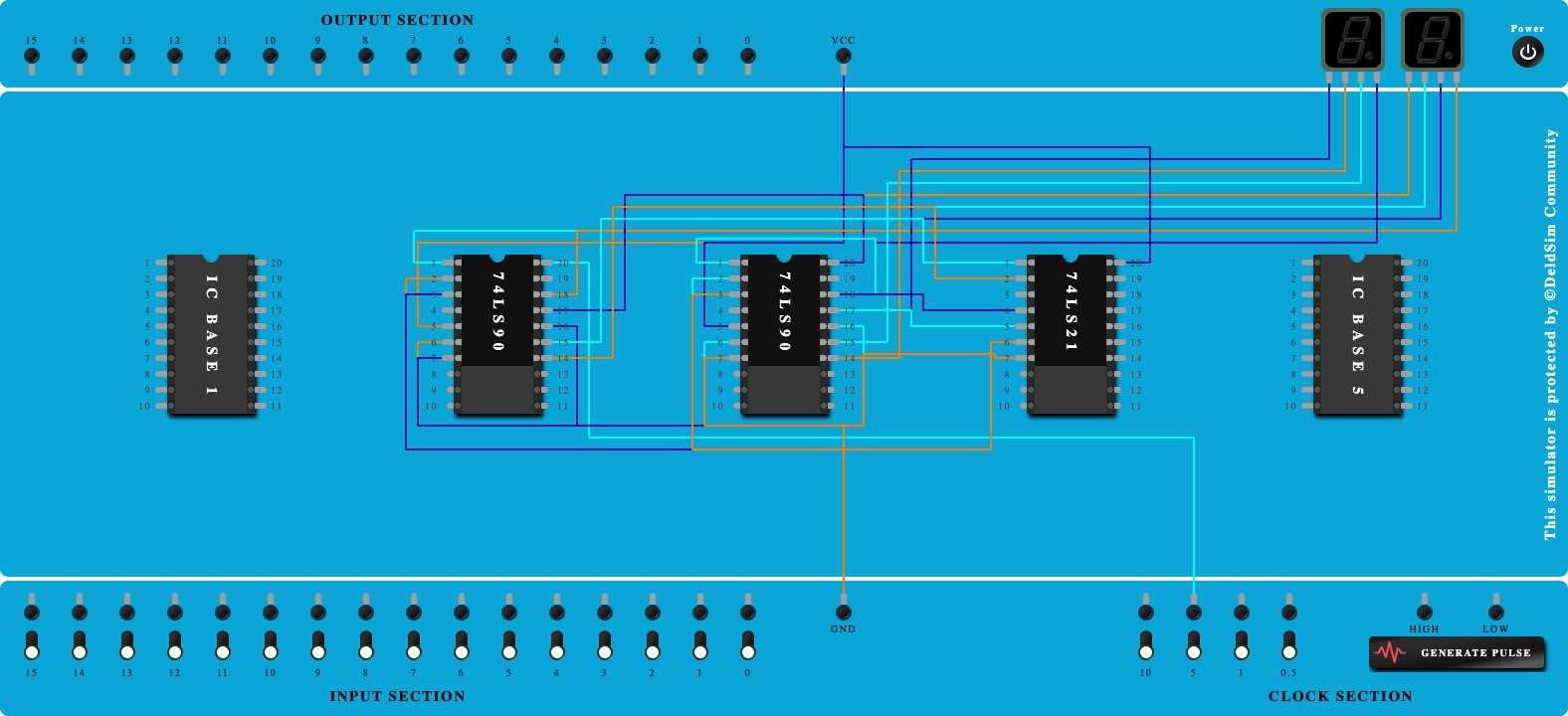 Design and implement MOD-96 counter using IC 74LS90