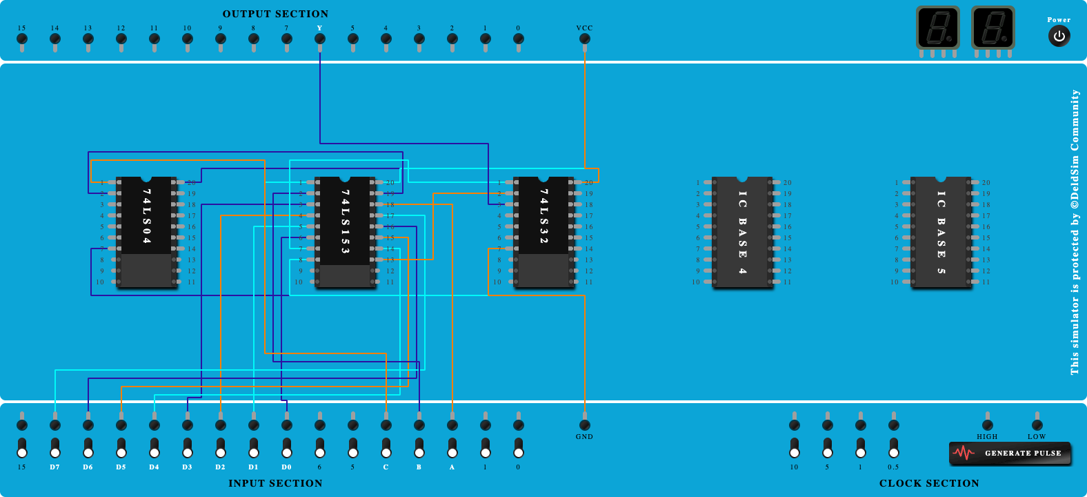 Design and Implement 8:1 MUX using IC-74LS153