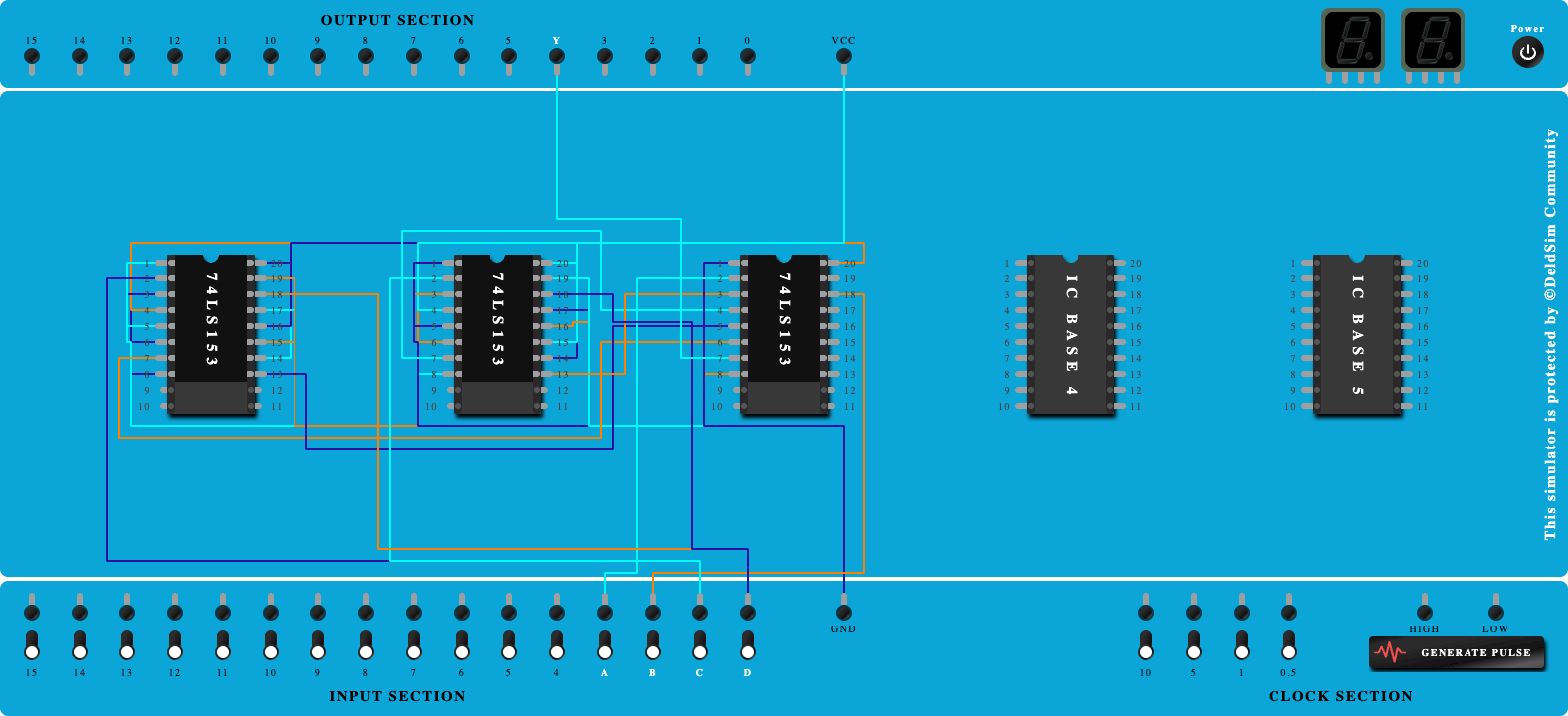 Design & Implement the given 4 variable function Y= m(0,2,4,6,8,10,12,13) 