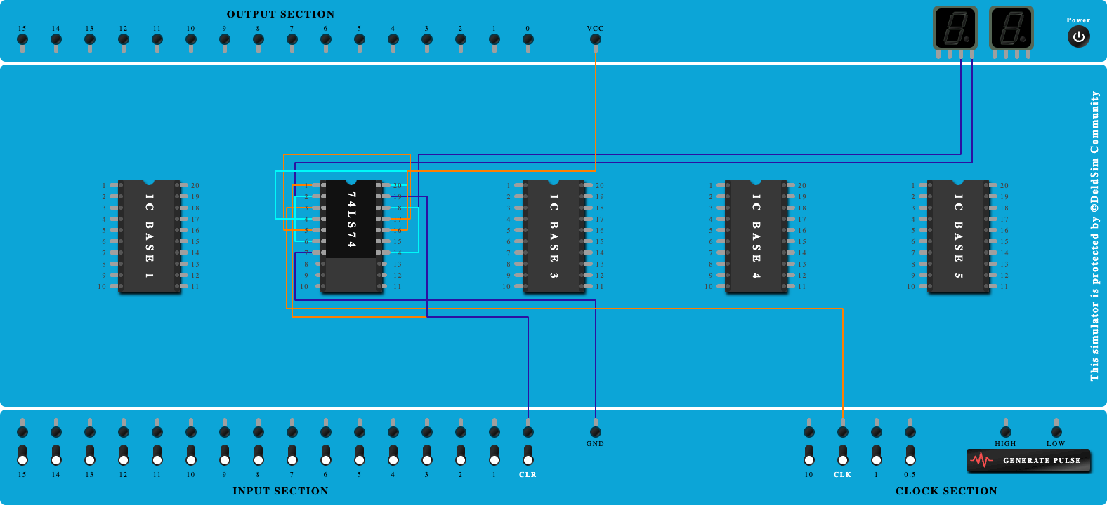 MOD-4 Counter using D Flip-Flop IC-74LS74