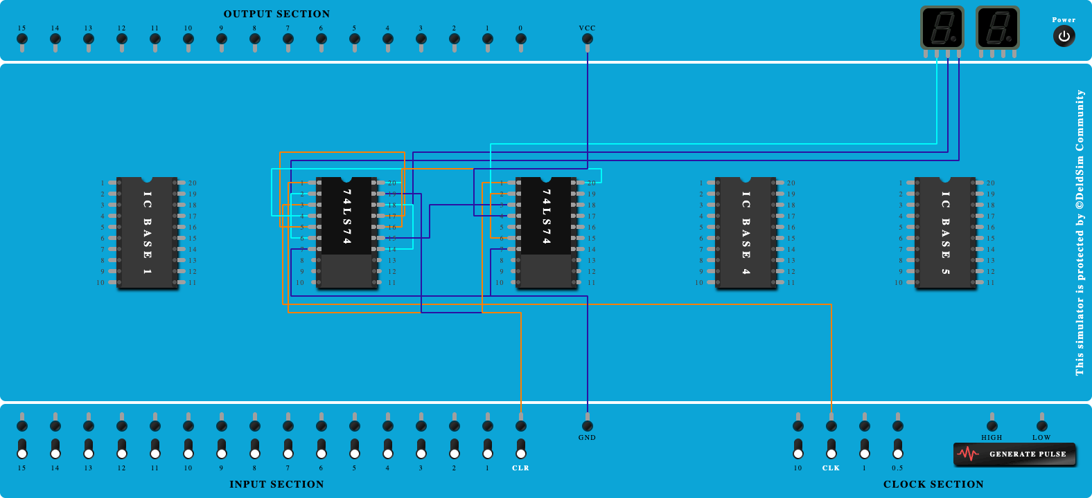 MOD-8 Counter using D Flip-Flop IC-74LS74