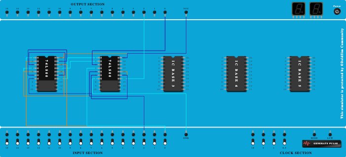 Half Adder using Universal Gates 