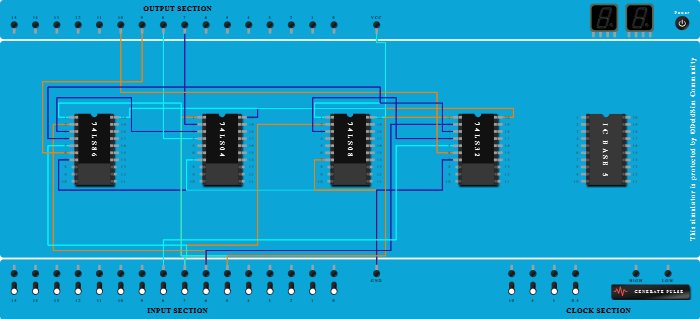 BCD to Excess-3 code converter using logic gates