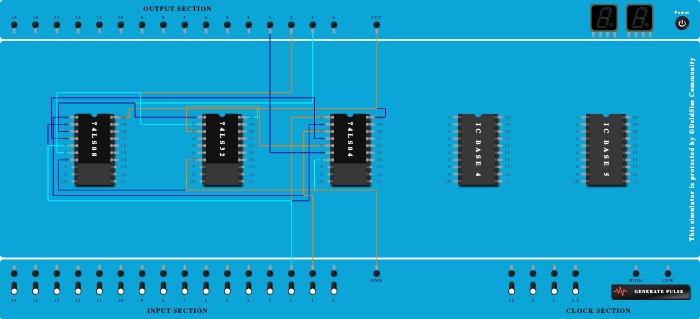1 - bit digital comparator using logic gates AND ,OR, NOT - Copy