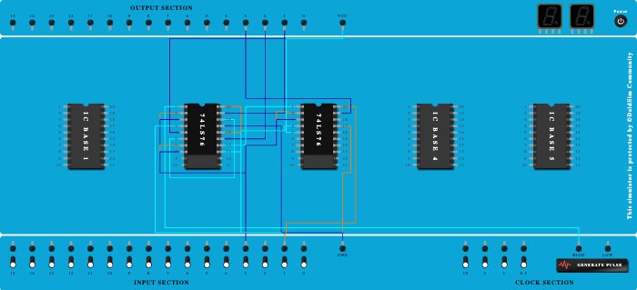 3-Bit Async Down Counter