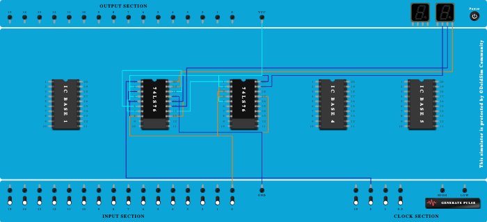 3 bit asynchronous down counter
