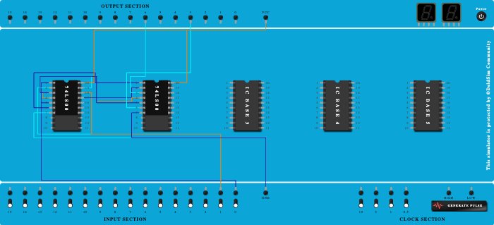 Half Adder using NAND Gates