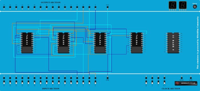 4 bit BCD to Excess 3 converter