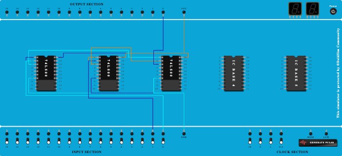 OR GATE USING NAND GATES