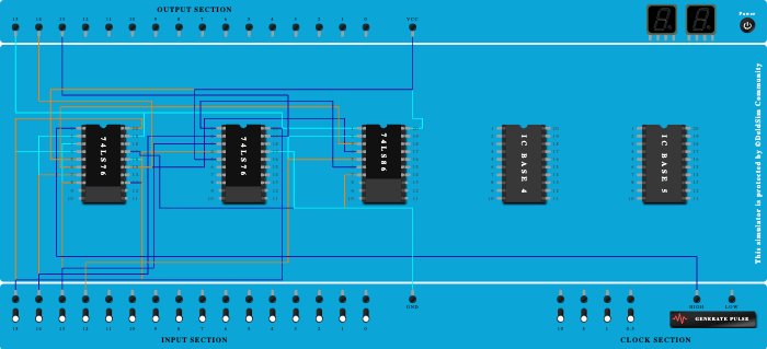 asynchronous 3bit updown counter
