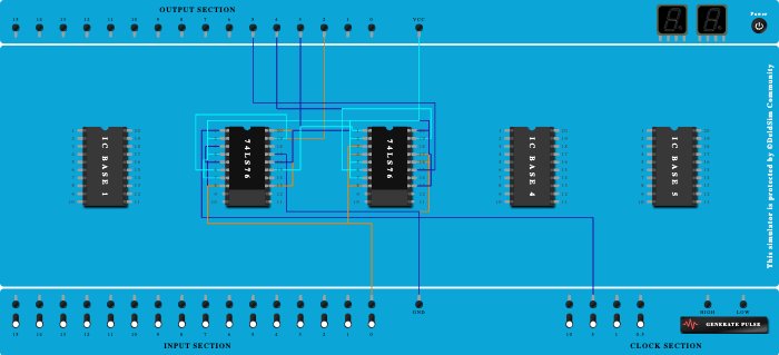4 bit asynchronous up counter