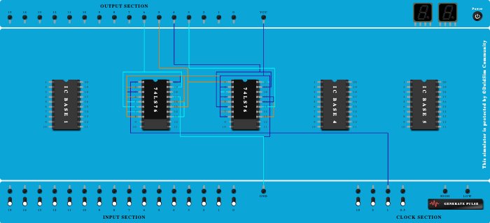 up asynchronus counter using jk ff