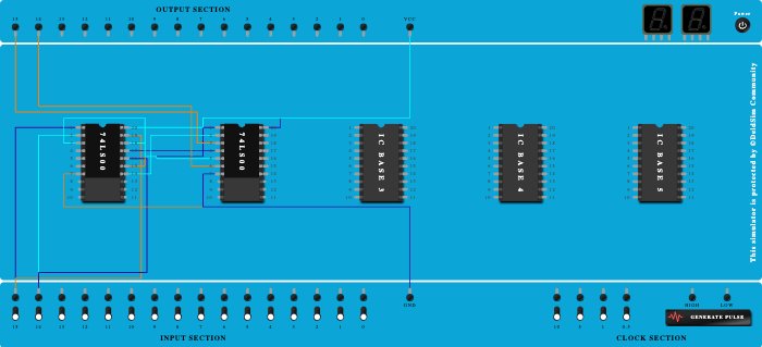 Half adder using universal gate