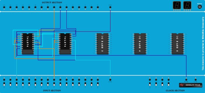 3 bit down ripple counter