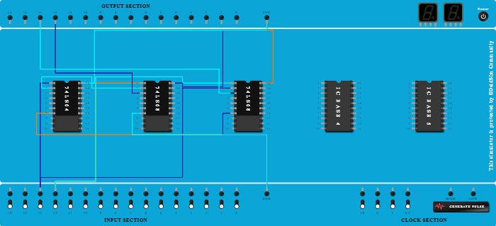 2 to 1 demux- 1 NOT(7404) & 2 AND(7408)