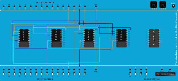 BCD to Excess-3 code converter using logic gates