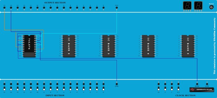 2 Bit Asynchronous Up counter starting from 3