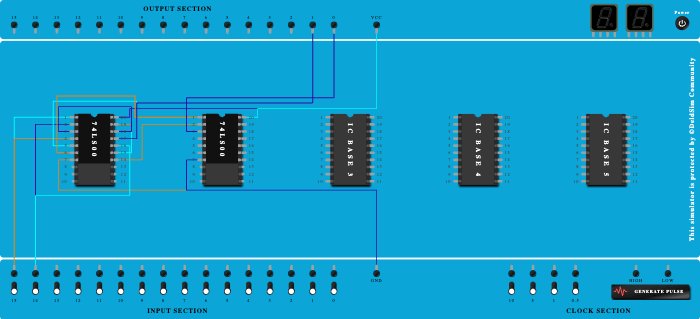 EXPT 3 : HALF ADDER using NAND
