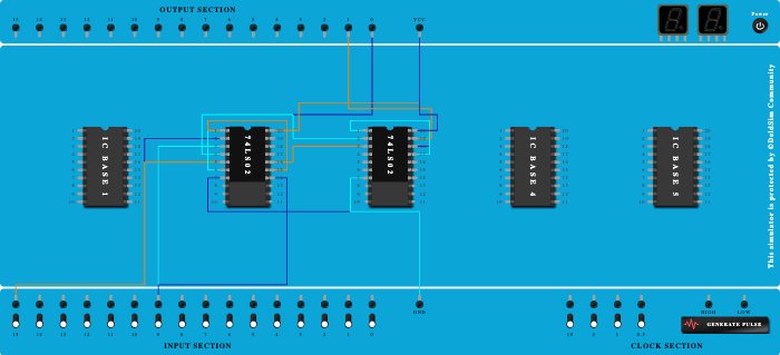 Half subtrator using NOR gates
