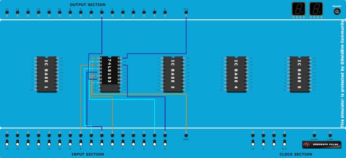 4:1 Multiplexer using IC 74LS153