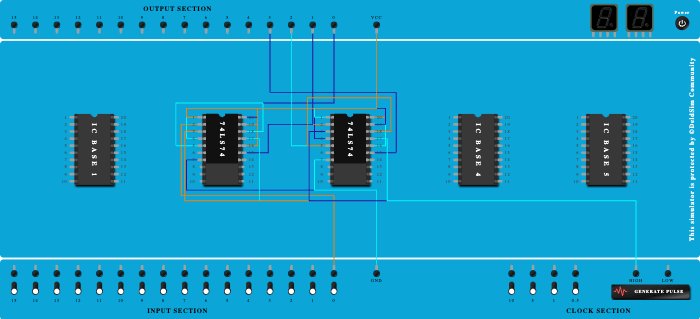Shift Register using IC-7474 
