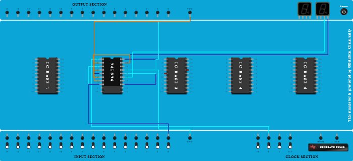 2-Bit Asynchronous UP Counter using 74LS76