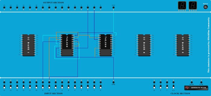 half adder using NAND only