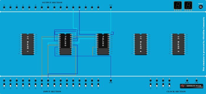 Half Adder using NOR Gates