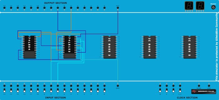 Half Adder using IC 74LS153