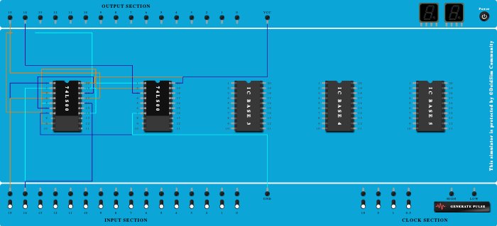 Half Adder using NAND Gate