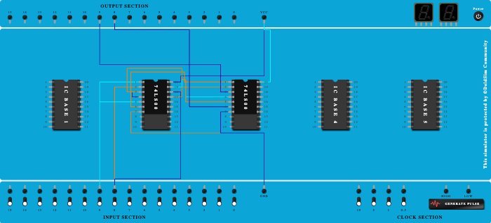Half Adder using Universal gates