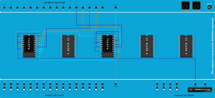 4 bit Async Down counter