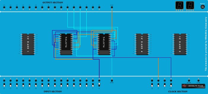 4-bit asynchronous down counter
