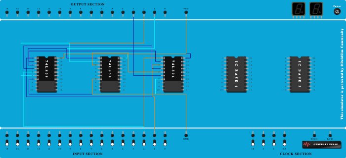 1 - bit digital comparator using logic gates AND ,OR, NOT