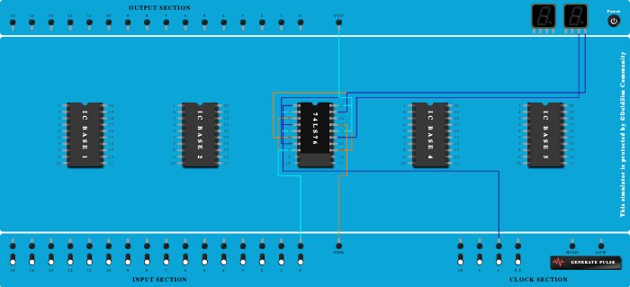 2 Bit ripple up counter