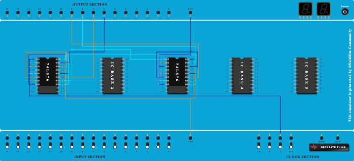 4 bit ripple down counter