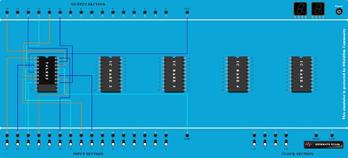 4 bit parallel adder/ subtractor using ic 7483 only