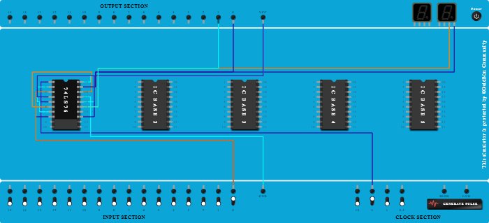 2-Bit Asynchronous DOWN Counter using 74LS76