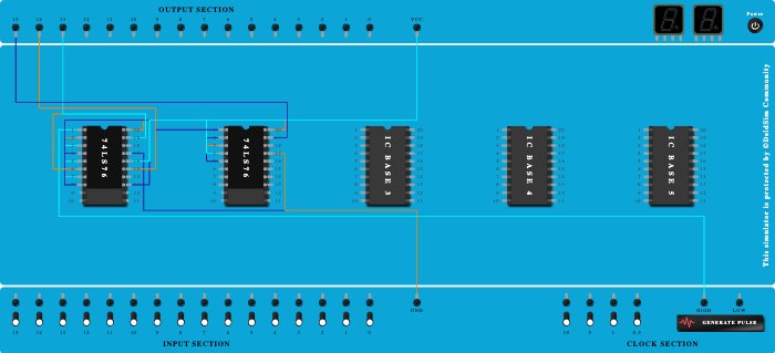 Asynchronous Up Counter Mod 8