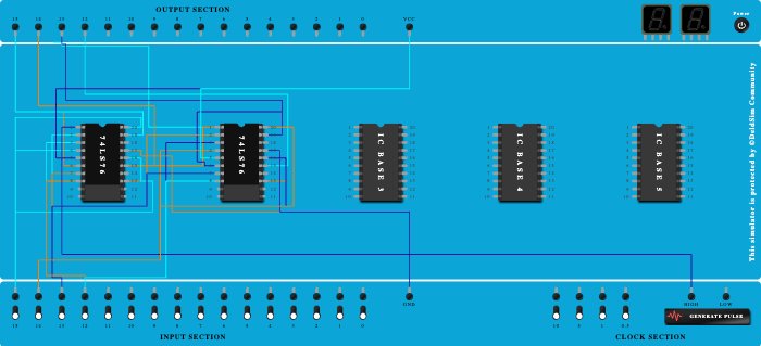 4 bit asyn up counter