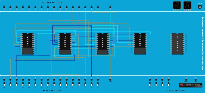 BCD 4 bit adder using IC7483