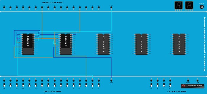 Half Subtractor using Nand Gates