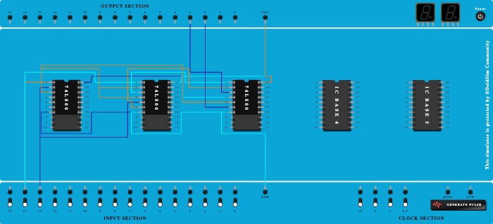 half adder using  nand gate