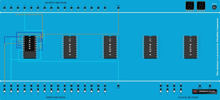Half adder using NAND gates