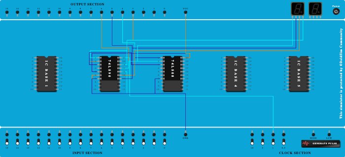 Modulo 10 counter using IC7490 - Copy