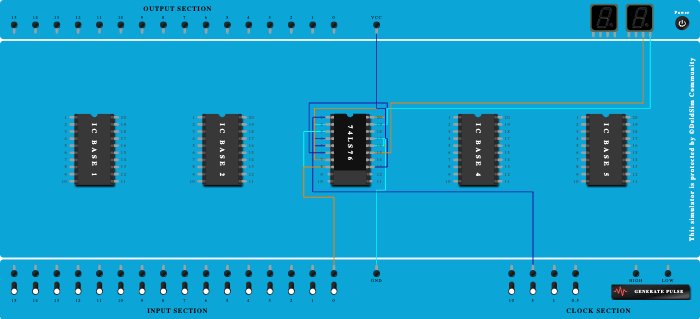 2 bit asynchronous up counter using jk ff
