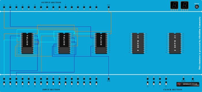 half substractor using NAND