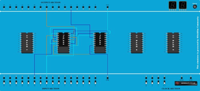 Half Substractor using two nand gate